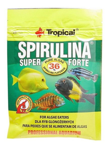 Ração Spirulina Super Forte Tropical Zip Lock Sachet 12g 0
