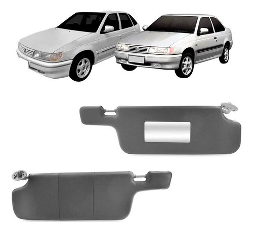 Par Quebra Sol Cinza C Espelho+bolsa Vw Logus 1996 1997 0