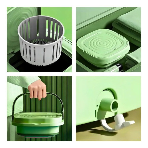 Mini Máquina Lavar Verde Portátil 10 Lt Ideal Para Viagens 1
