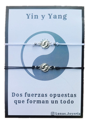 Pulseras Yin Yang Blanco Y Negro Regulable Regalo Novios 0