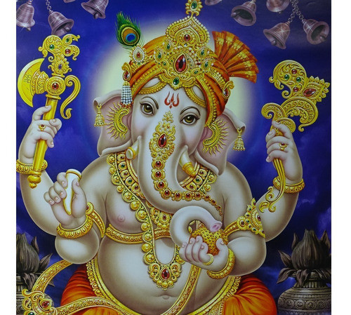 Pôster Gravura Imagem Papel Divindade Hindu Ganesha Gg2 0