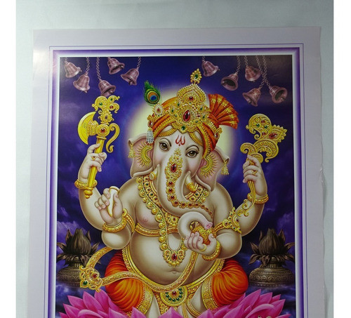 Pôster Gravura Imagem Papel Divindade Hindu Ganesha Gg2 1