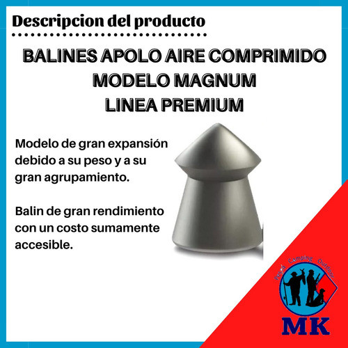 Balines Apolo Magnum 5.5 X 2 Latas X 250 1