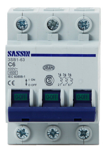 Interruptor Termomagnético Tripolar Sassin - 16a 0