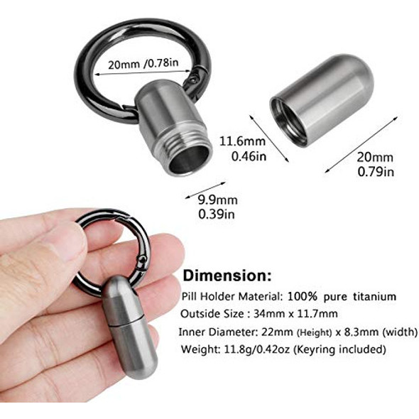Micro Llavero Pastillero Impermeable Hecho De Titanio 1