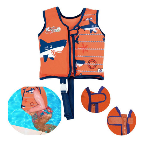 Kit Colete Infantil Laranja Tamanho P/m + Bola E Boia Infláv 1