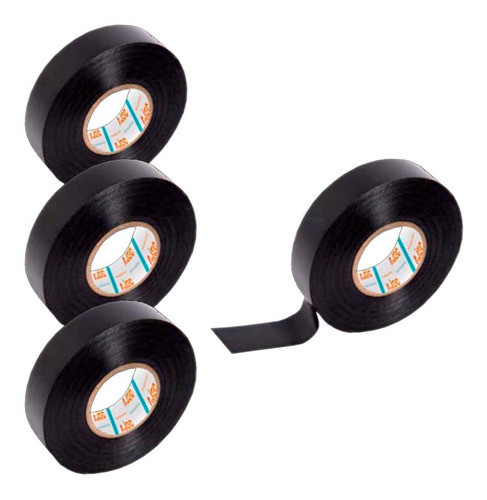 Pack X 4u. Cinta Aisladora Negra Ajec 18mm X 20 Mts. 0