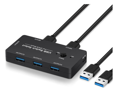 Conmutador Usb 2 Computadoras Compartiendo 4 Dispositivos Us 0