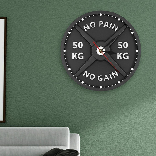 Relógio De Parede Com Barra 50kg 3d Moderno Simples Para 1