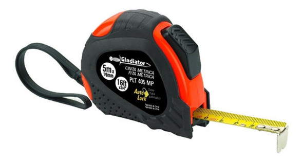 Cinta Metrica Gladiator Plt405mp 5mt X 19mm Gancho De A.inox 0