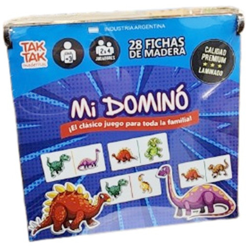 Domino De Madera Dinosaurios 28 Piezas Tk 0