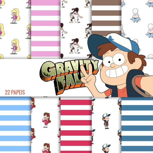 Kit Imprimible Pack Fondos Clipart - Gravity Falls 0