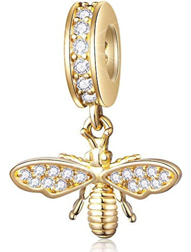 Espumoso Amuletos De Abeja Reina Chapados En Oro 925 Plata E 0