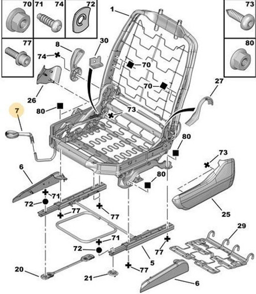 Manija Palanca Levanta Asiento Butaca 206/207 Partner 890565 1