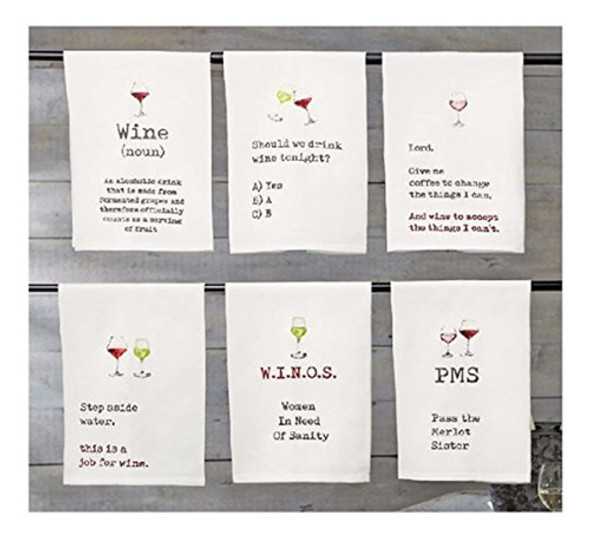 Mud Pie Wine Hand Towels Pms Plato Blanco 1