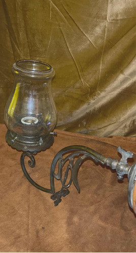 Lámpara A Gas Antigua Inglesa Sello Y Patente D 1903 Bronce 1