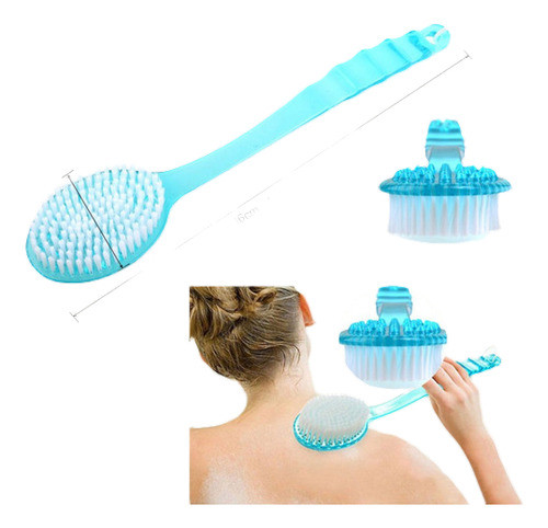 2pack Azul Mango Largo Cuerpo Plástico Baño Ducha Trasera Ex 0