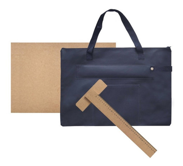 Set Tabla Dibujo 1/8 W + Regla T Madera + Funda Impermeable 0 Set Tabla Dibujo 1/8 W + Regla T Madera + Funda Impermeable 0