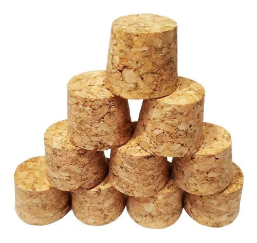 Kit 100 Peças Rolhas De Cortiça 19x23x19 P/ Garrafa Litro 0