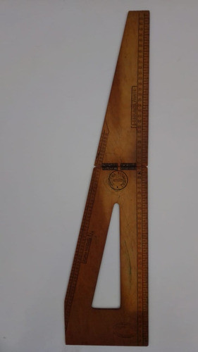 Escuadra Madera Costura Antigua 1950 Instituto Fernandez 1