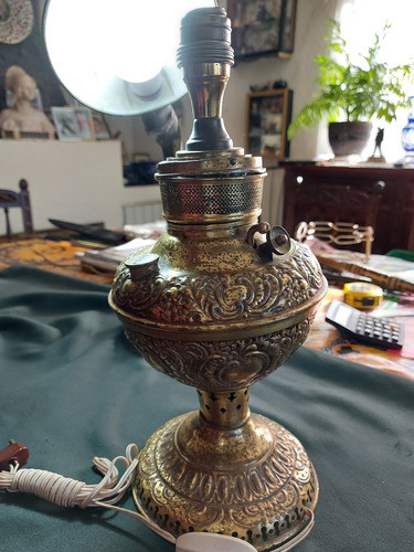 Muy Antigua Lámpara Miller Electrificada 0