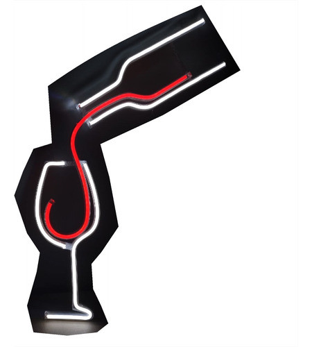 Cartel Copa Y Botella De Vino 50*33 Cm Neon Led 0