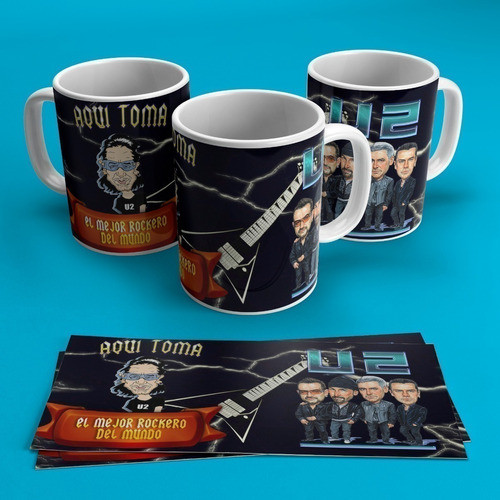 Plantillas Sublimación Tazas - Aquí Toma Rockero + Regalo 0