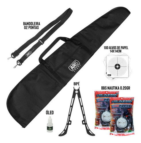 Bipé Dobrável Ar15 Sport +oleo +bbs Nautika 0.20gr +capa 1