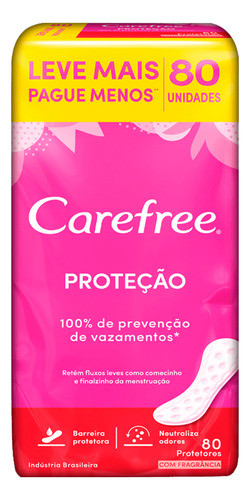 Carefree Proteção Com Fragrância - 80 Unidades 0