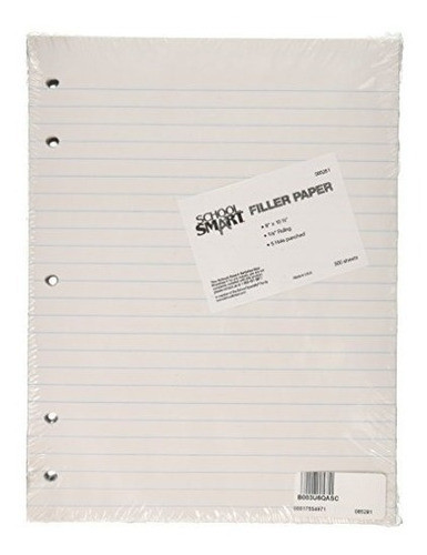 School Smart 5 Hole Punched Notebook Filler Paper Without 0