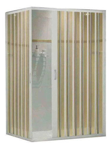 Mampara Plegable Esquinero Pvc En L Ducha 70 X 115 Cm Beige 0