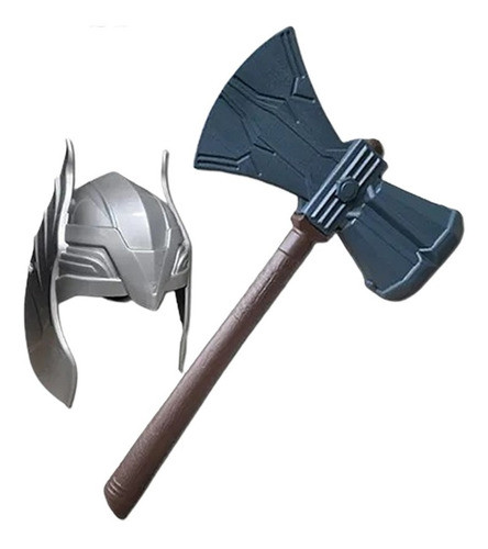 Kit Martelo Machado Máscara Thor Brinquedo Heróis Vingadores 0