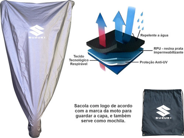 Capa Tecido Proteção Anti-uv Impermeável Moto Suzuki Inazuma 1