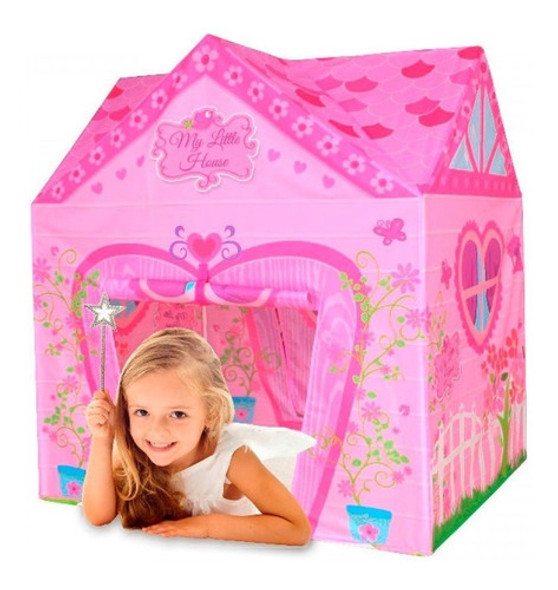 Carpa Casa Casita Castillo Rosa Princesas Techo A 4 Aguas 0