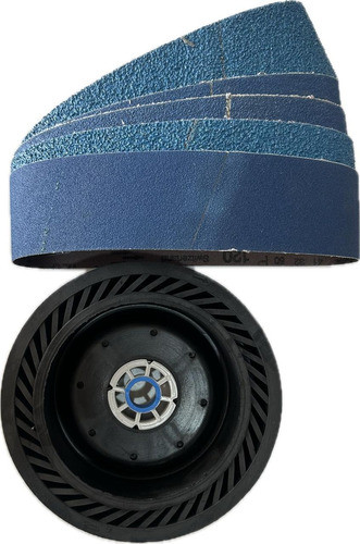 Kit 2 Polea Expansible De Goma Y Acero + 30 Lijas Zirconio 0