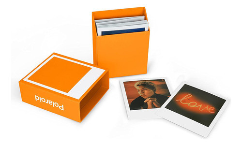 Caja De Almacenamiento Para Fotos Polaroid Naranja De 20x15x 0
