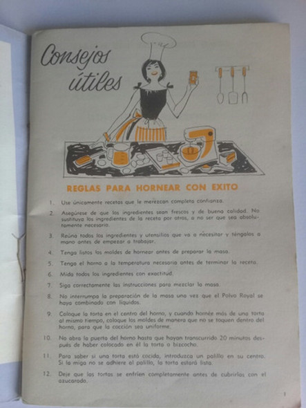 Recetario De Cocina Royal Fleischmann Antiguo.//// 1