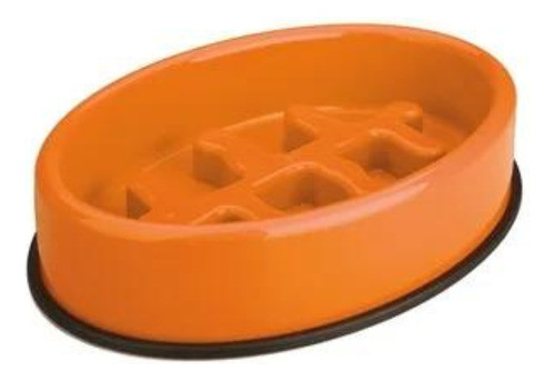 Comedero Mpets Bowl Fishbone Come Lento Naranja 0