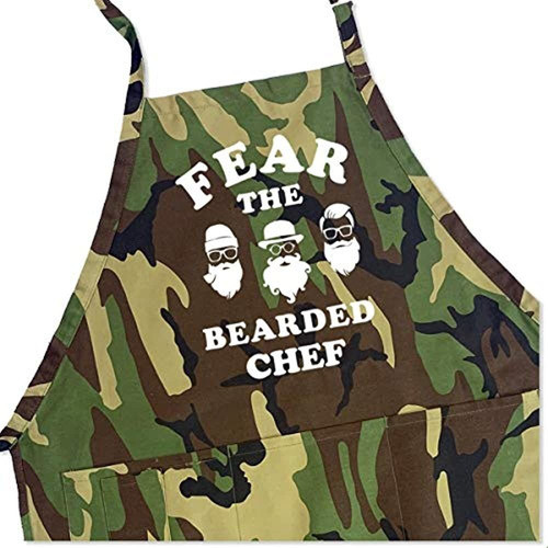 Apronmen - Fear The Bearded Chef - Divertido Delantal Bbq Pa 0