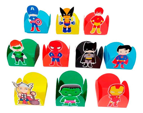 50 Forminhas Vingadores Baby Avengers Herói Liga Justiça 0