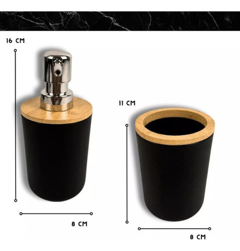 Kit Banheiro Escova Sanitária Lavabo Lixo 4 Pçs Porta Escova 1