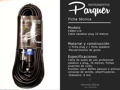 Cable Plug A Speakon Parquer Profesional 10 Metros Cuota 1