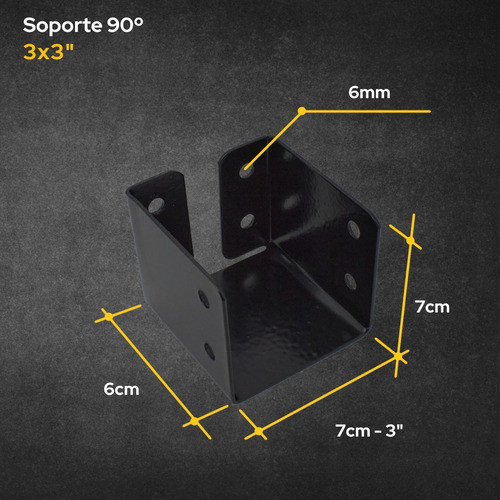 Caja Fijación Tirante Madera 3x3 Techo Entrepiso Techos 1