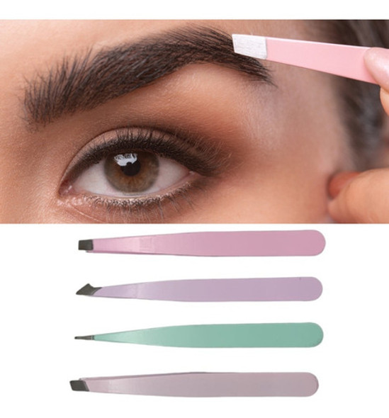 Pinza Para Cejas Bozo Acero Inoxisable Pack X4 Unidades 0