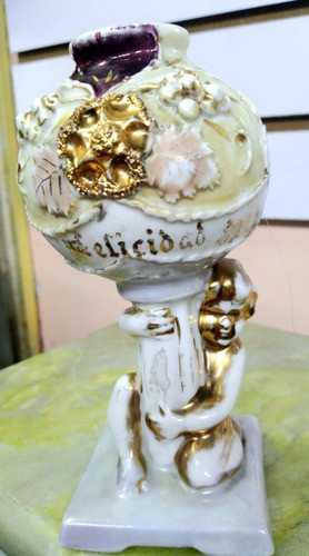 Mate De Porcelana Isabelina C/angelito  Y Cartela  Felicidad 0