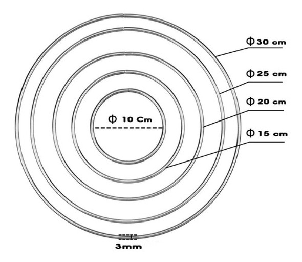 Aros De Alambre Platead Para Mándala Y Atrapasueños De 55cm 1