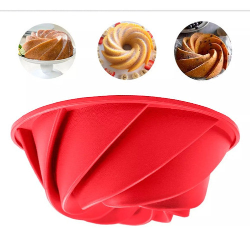 Forma De Bolo Tornado Espiral Vermelha 23cm 0