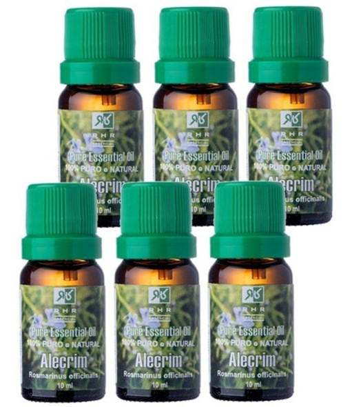 Kit 06 Óleos Essenciais De Alecrim 10ml Cada - Rhr - 0