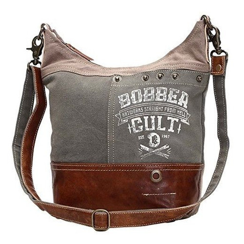 Myra Bag Bobber Upcycled Canvas Shoulder Bag S0949 0