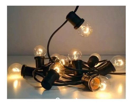 Guirnalda Luces Exterior 10 Mt Calida Con Lámpara Oferta 1